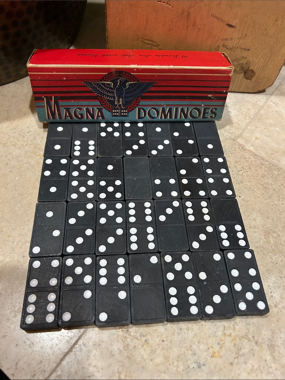 Vintage MILTON BRADLEY Magna Dominoes No. 225 Double Six Set
